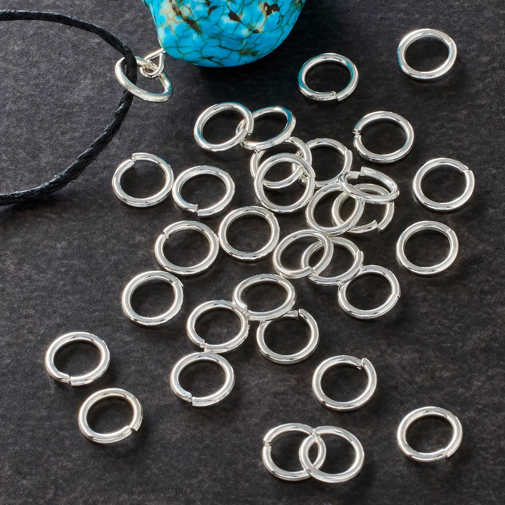 12 Pack: Silver Jump Rings, 7mm by Bead Landing™